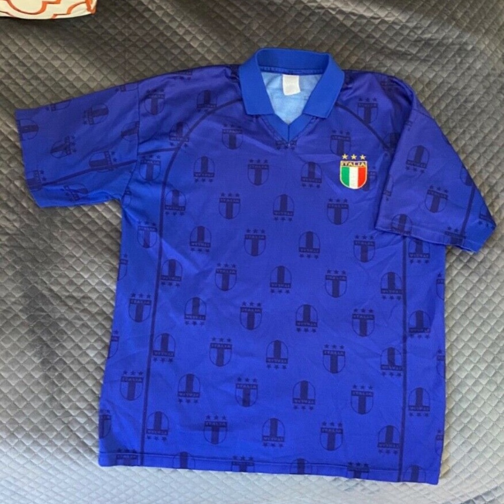 Italy Italia National Soccer/Football Team Jersey Blue Size L